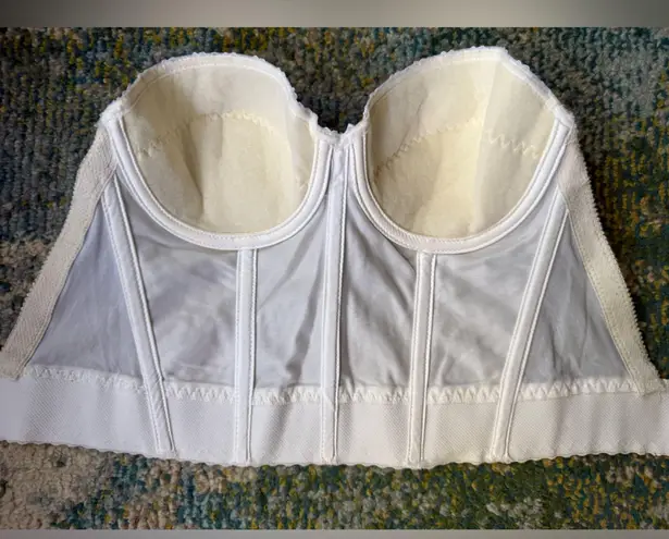 Vintage Jezebel white bridal bra corset bustier, size 34B