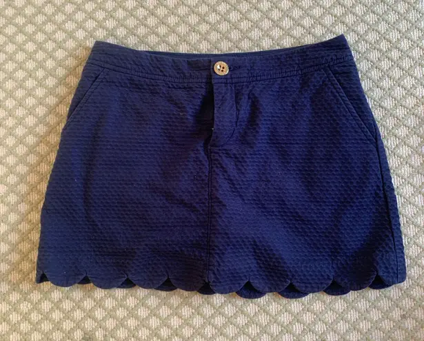 Lilly Pulitzer Navy Scallop Mini Skirt