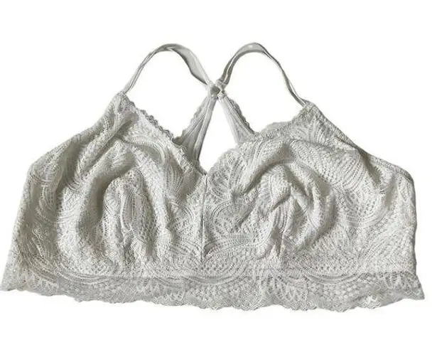 Maurice's  White Lace Wireless Bralette Women's Plus Size 3X | 51-11