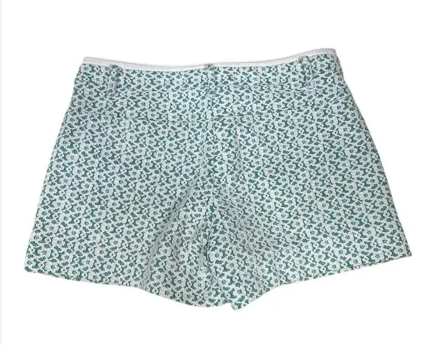 Anthropologie CARTONNIER Rose Point Shorts Lace Overlay Kelly Green Ivory Size 4