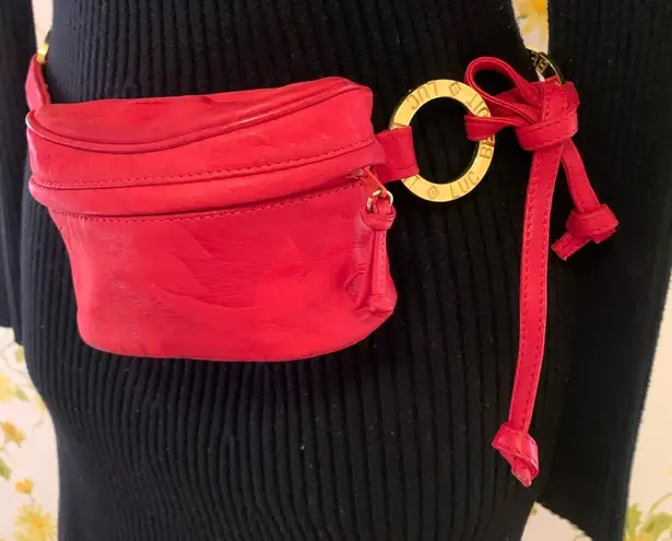Lic benoit Luc Benoit vintage red leather belt bag
