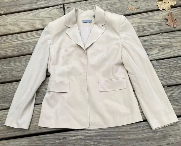 Kate Hill Woolmark Mocha 3 Button Fine Wool Blend Suit Blazer WM Size 4