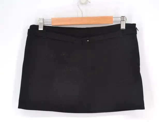 Mango  MNG Straight Belted Mini Skirt Low Waist in Black Women's S