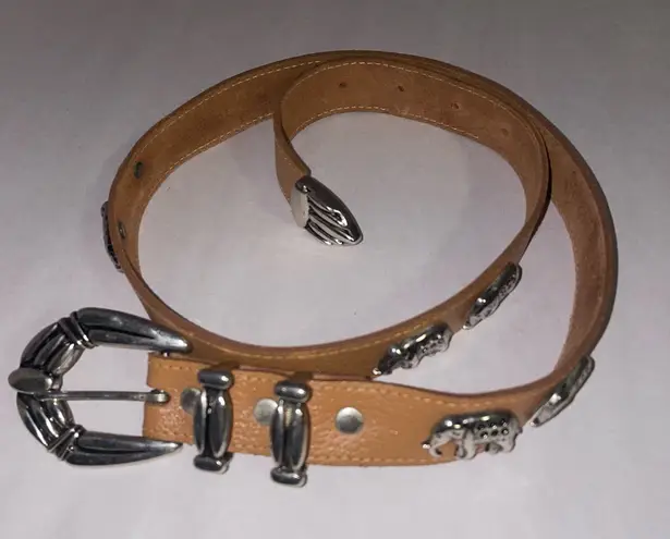 Vintage Elephant Concho Belt Women Size S Antique Western Country Boho Y2K Brown