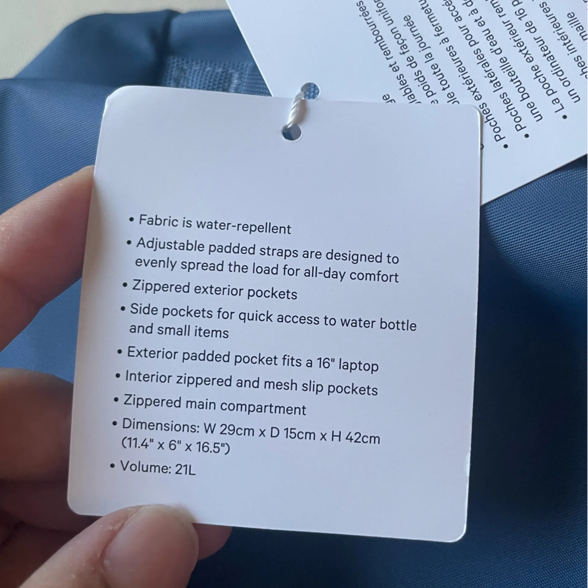 Lululemon  Everyday backpack 21L - Washed Denim - Image 13