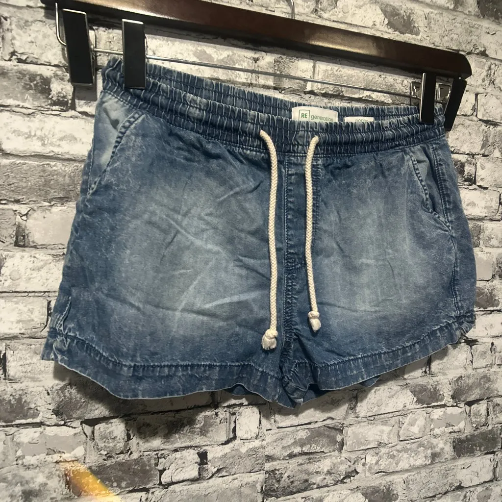 EUC Re Generation By Celebrity Pink Acid Wash Jean Shorts w/ Draw Cord Size M - Image 2