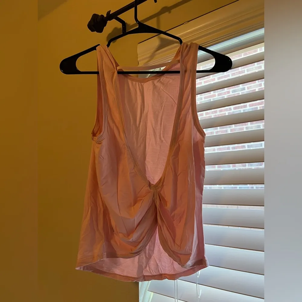 Lululemon pink, open back, Pima cotton tank - Image 2