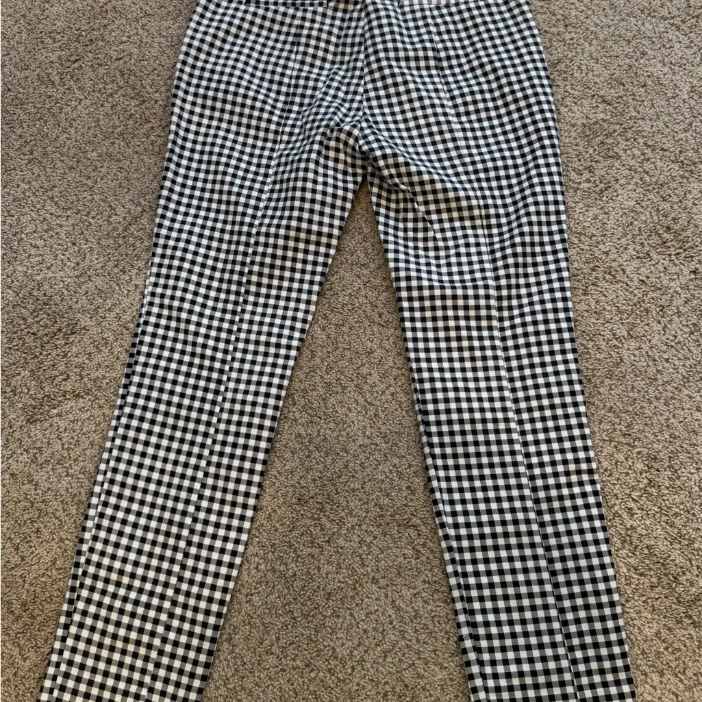 Adrianna Papell Gingham Ankle Pants – Black/White, Pockets Size 6 - Image 6