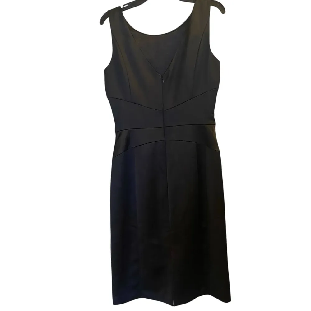 White House Black Market Black Ruched Midi Dress - Image 2