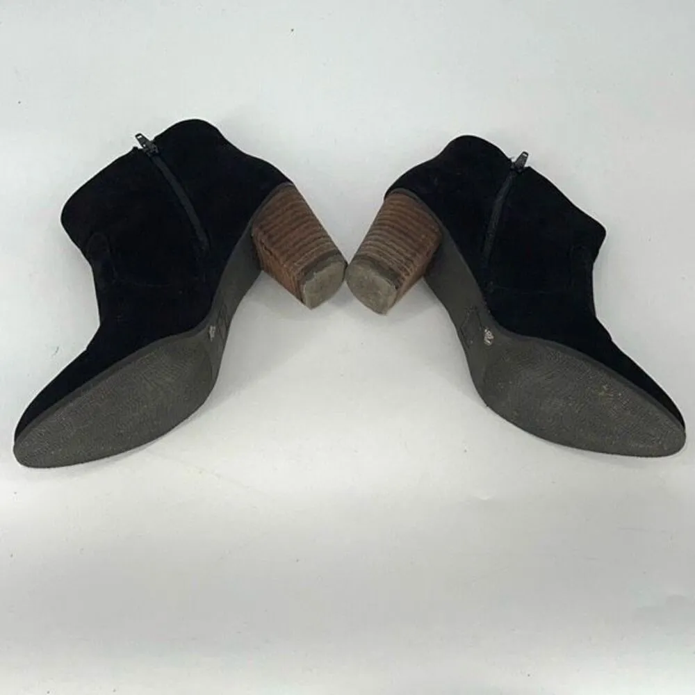 Madeline Womens Block Heel Side Zip Almond Toe Western Ankle Boots‎ Black Size 9 - Image 7