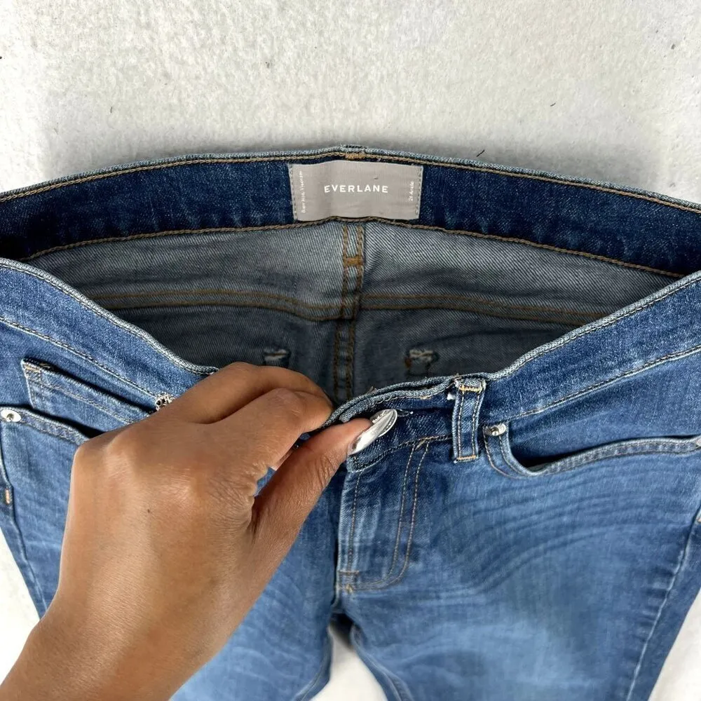 Everlane Womens Jeans Size 26 Skinny Ankle Stretch Blue‎ Medium Wash Denim Mid - Image 4