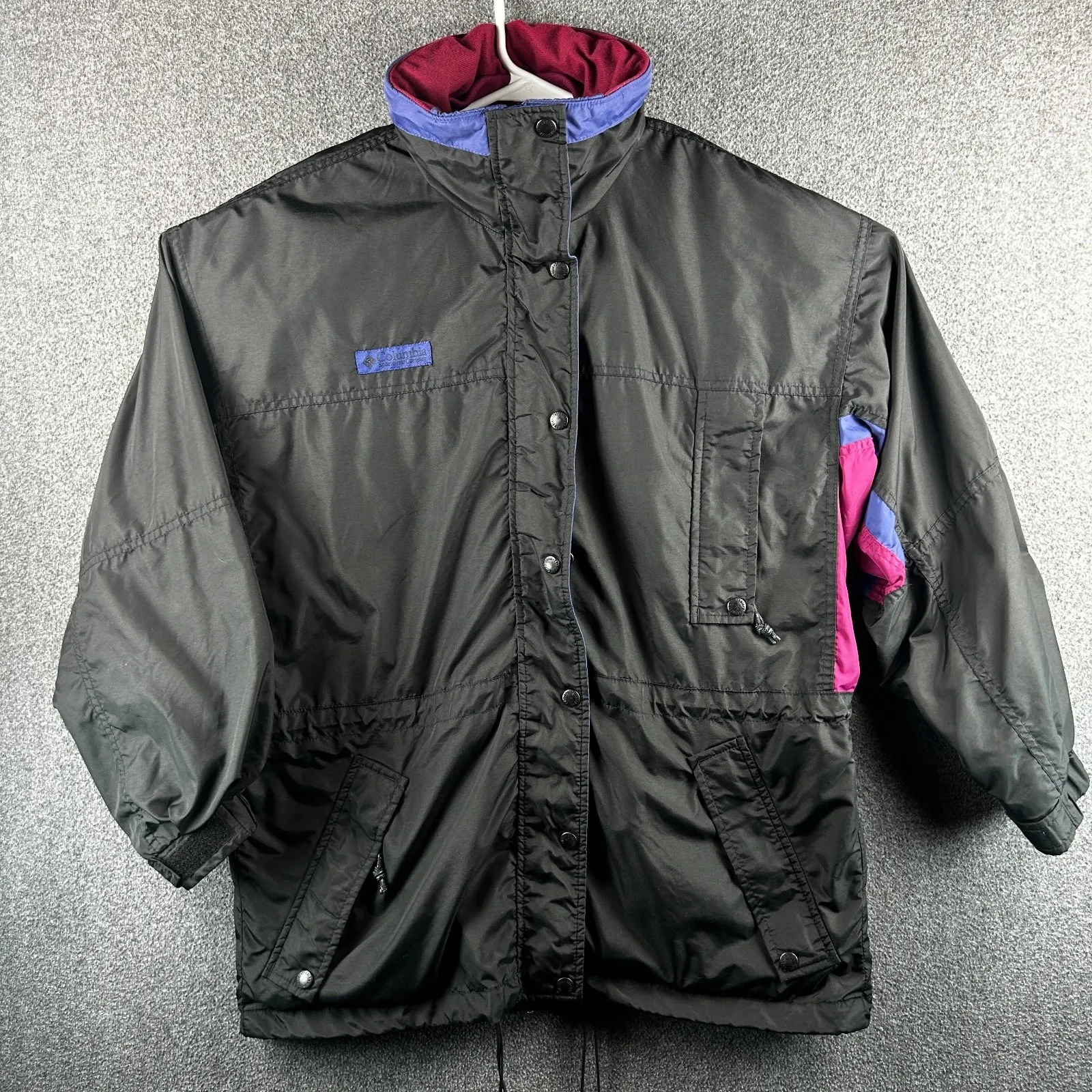Vintage‎ 90's Columbia Women's Snowy Range Windbreaker Jacket Purple Black Small - Image 2