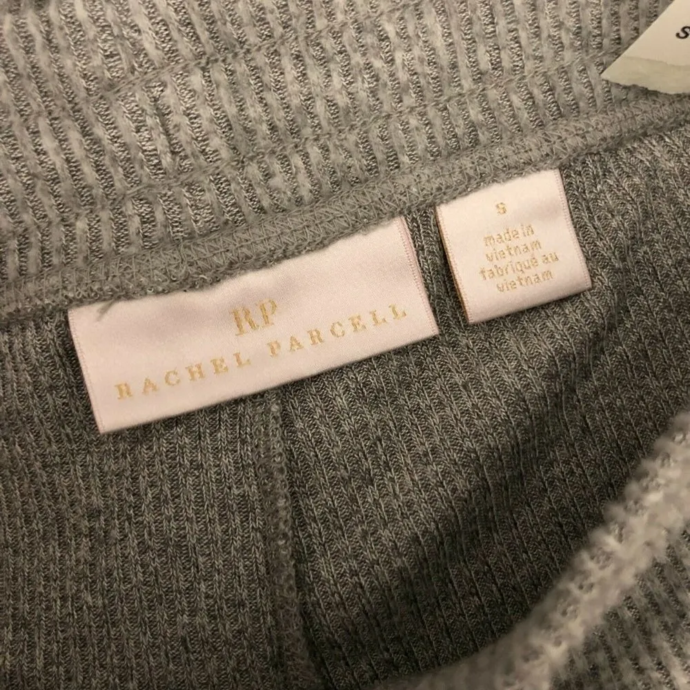 Rachel Parcell Womens Lounge Pants Pull On Ribbed Knit Stretch Lace Trim Gray S - Image 3