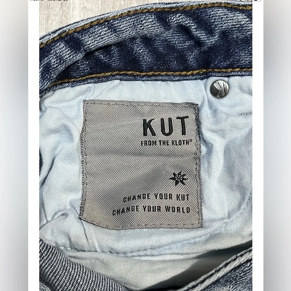 Kut from the Kloth Reese Ankle Straight Leg Jeans Women’s 10 Distressed Fray - Image 7