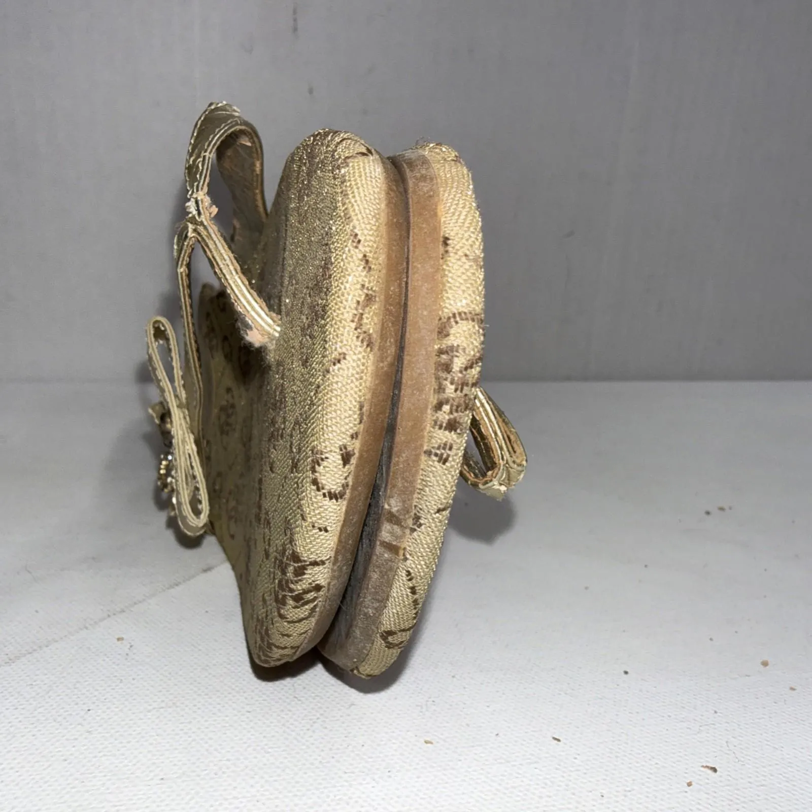 Vintage Y2K GUESS Logo Sandals Wedge Charmed Gold Designer Trendy Shoe 7.5M Read - Image 14