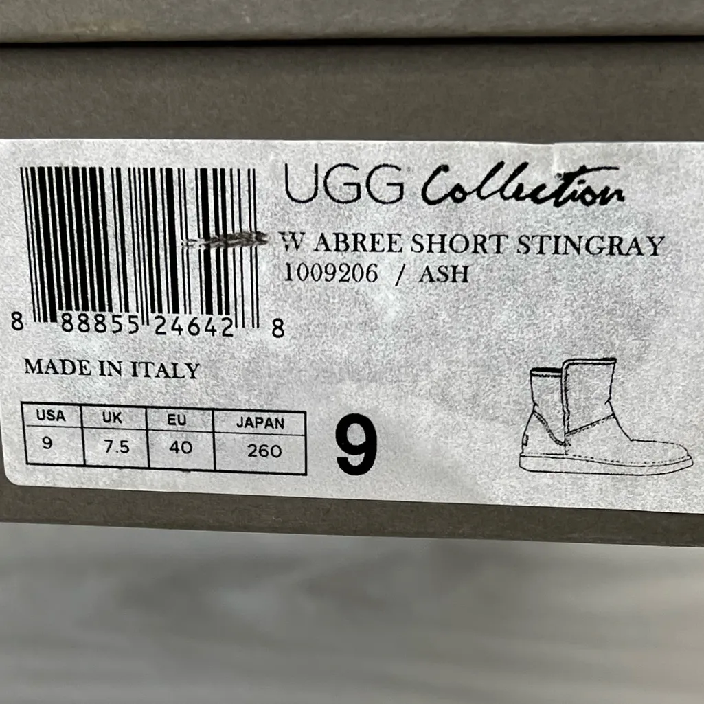 Ugg Collection Aubree Short Stingray, Women’s 9, Made in Italy Silver - Image 5