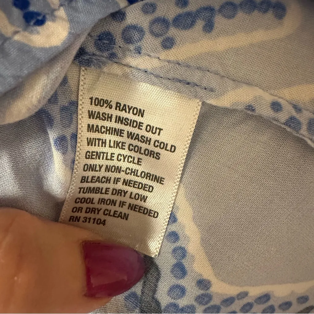 Crown & Ivy Blue and White Starfish Tunic- size M, coastal grandma, beach wear - Image 6