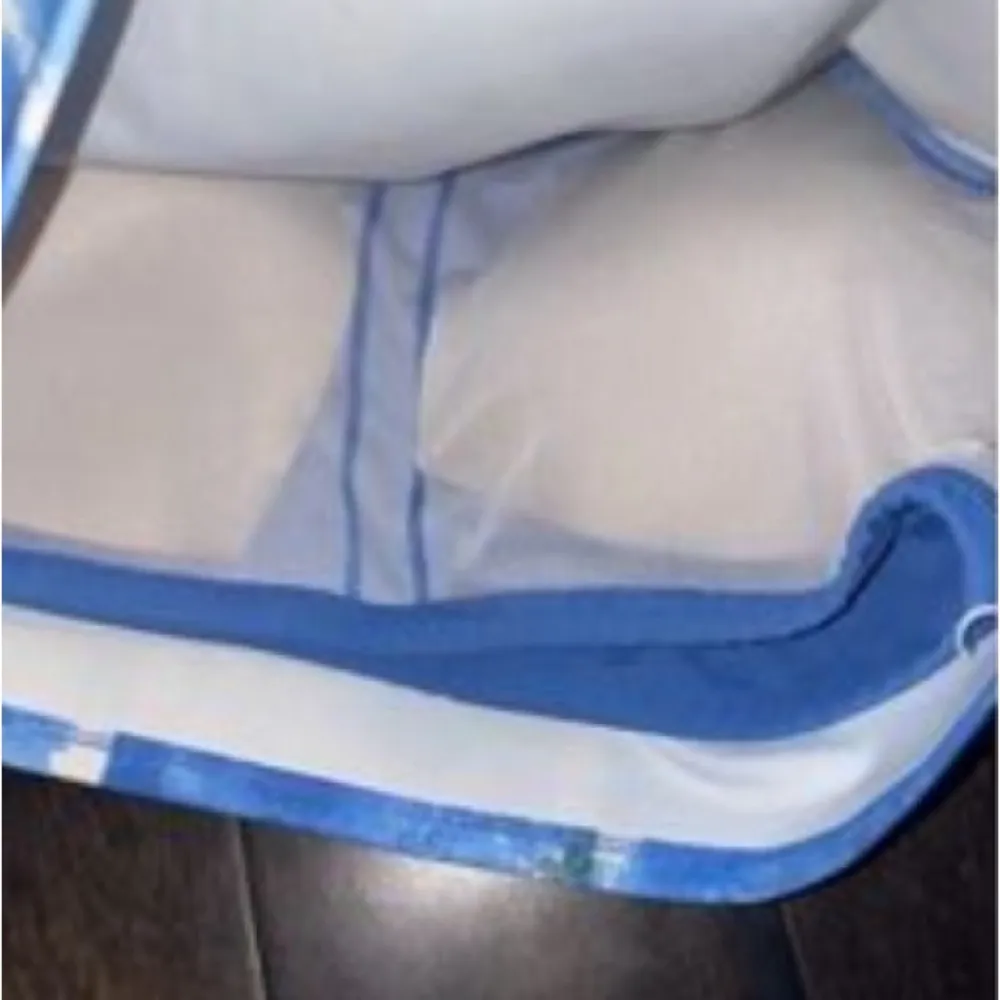 DIP Take It Easy Printed Sports Bra Blue/Cream Size 1X Strappy Back - Image 8