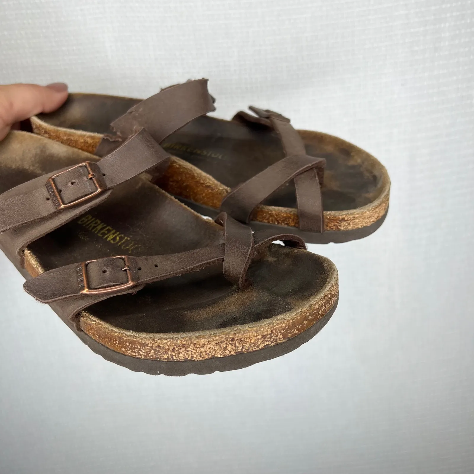 Birkenstock Mayari Women Brown Leather‎ Adjustable Strap Sandals EU 39 US 8-/8.5 - Image 2
