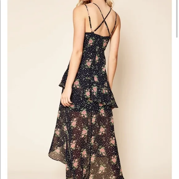 Sugarlips Secret Romance Floral Print Ruffled High-Low Maxi Dress - Image 2