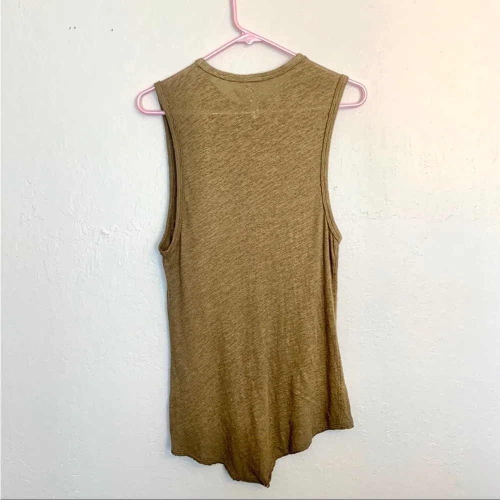 NWOT Free People Army Green Linen Bodysuit Tank S - Image 6