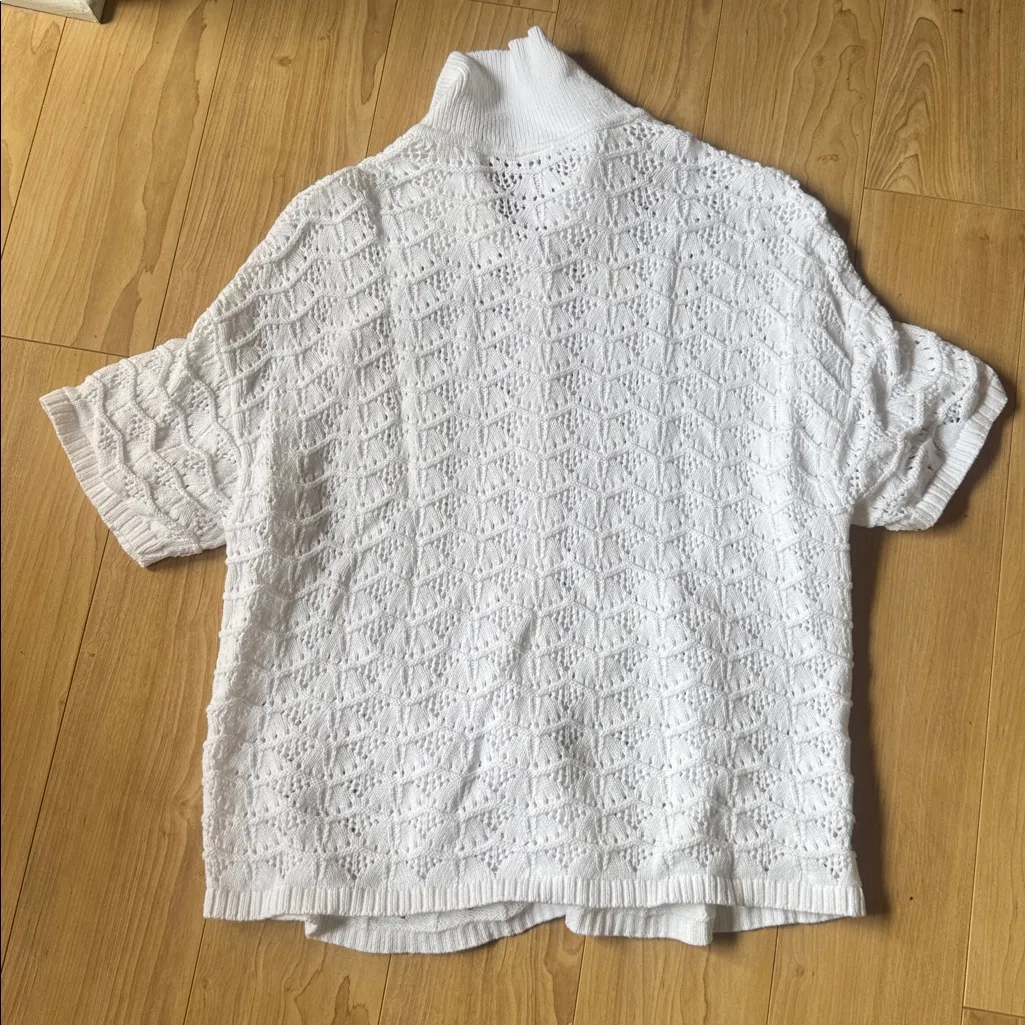 LOFT White Knit Cardigan - Image 3