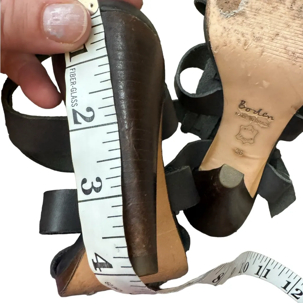 Boden Strappy‎ Leather Sandals Gray Size 36 CP - Image 5