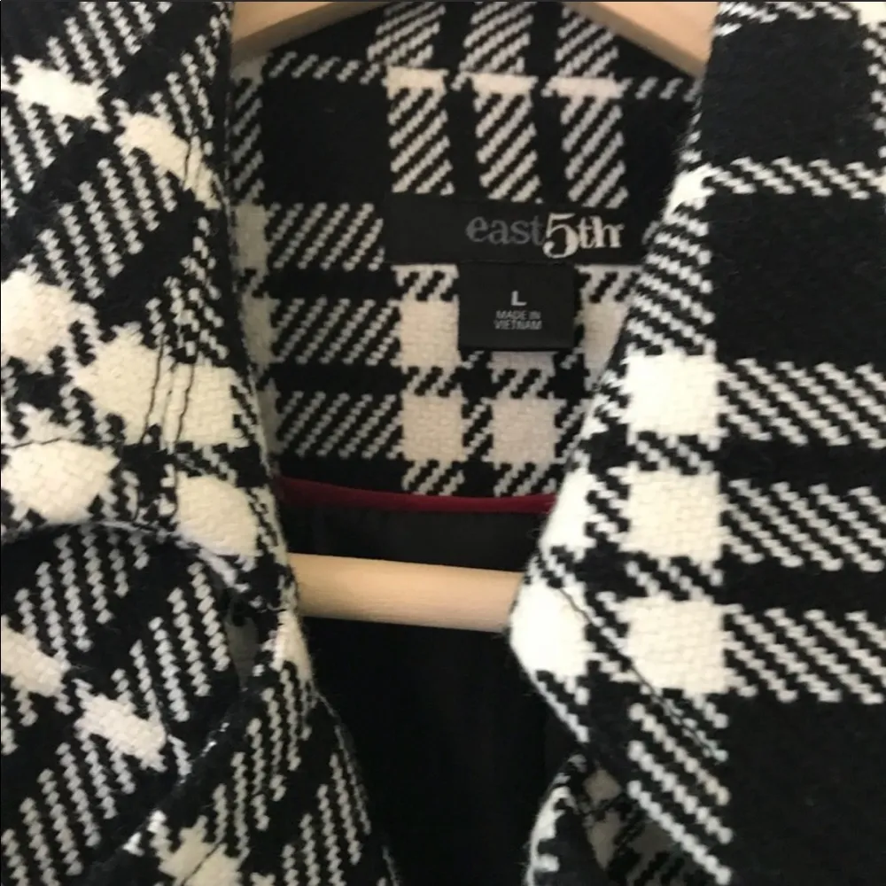 East 5th plaid tie waist black and white jacket - Image 6