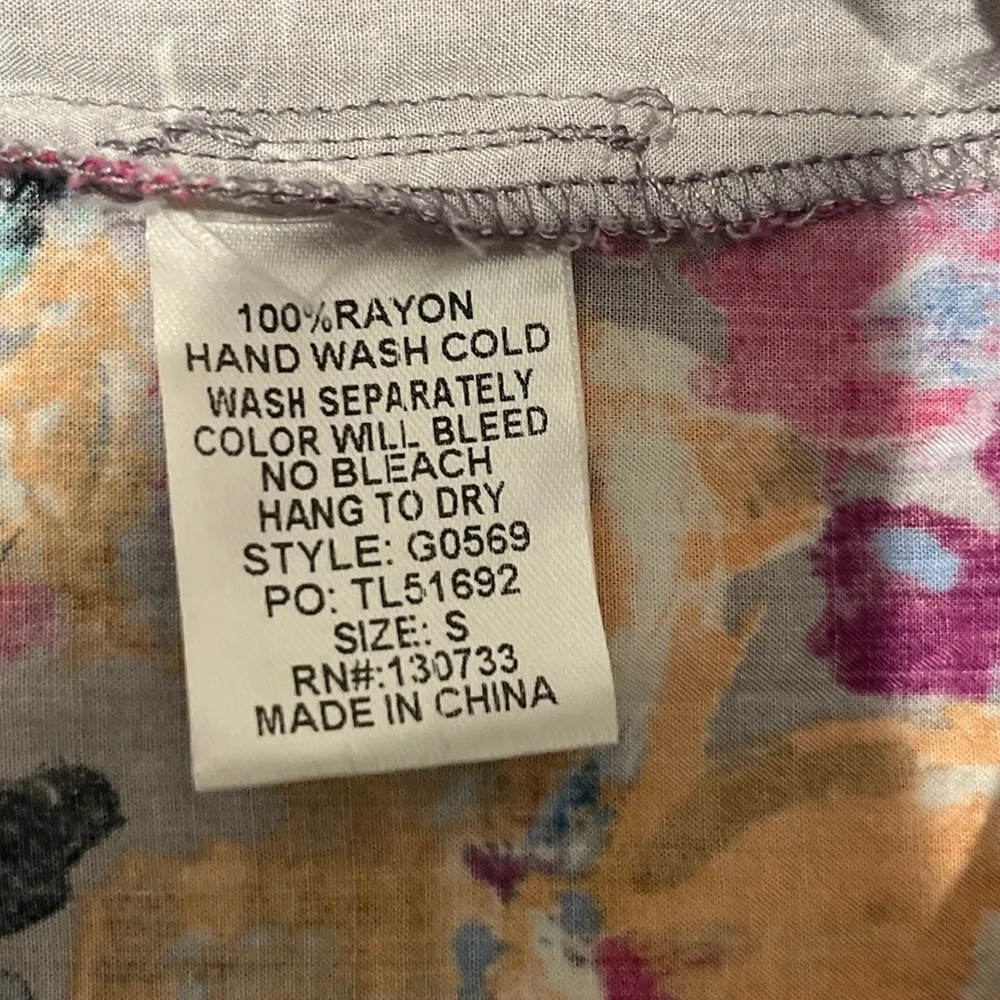 Umgee Floral Paisley Bohemian Balloon 3/4 Sleeve Mini Purple Dress Small - Image 8