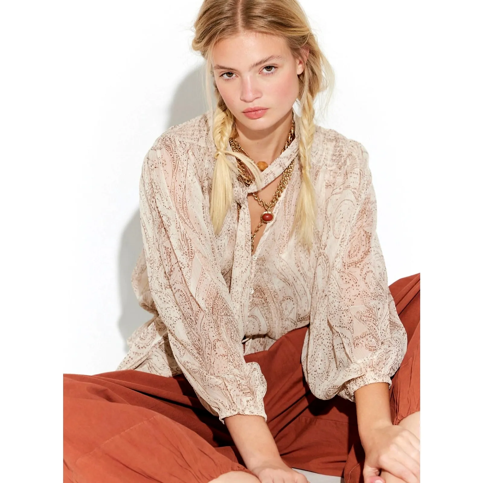 Free People On The Horizon Maxi Skirt Set Tea Combo Size L - Image 3