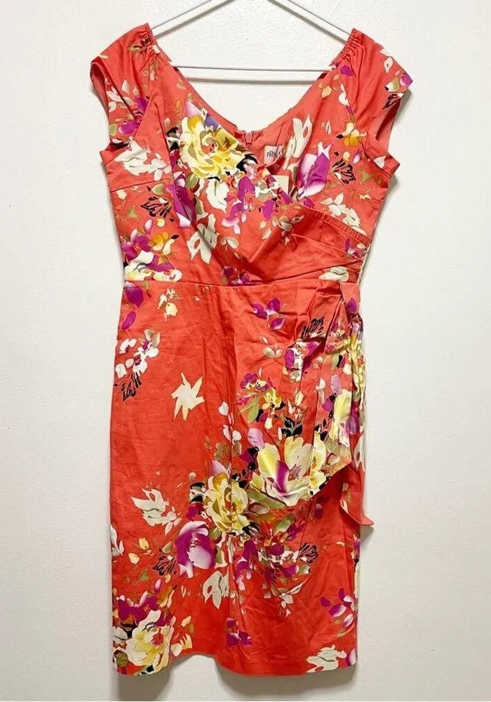 New! The Pretty Dress Company Coral Floral Hourglass Seville Swing Dress Orange Size 16 - Image 3