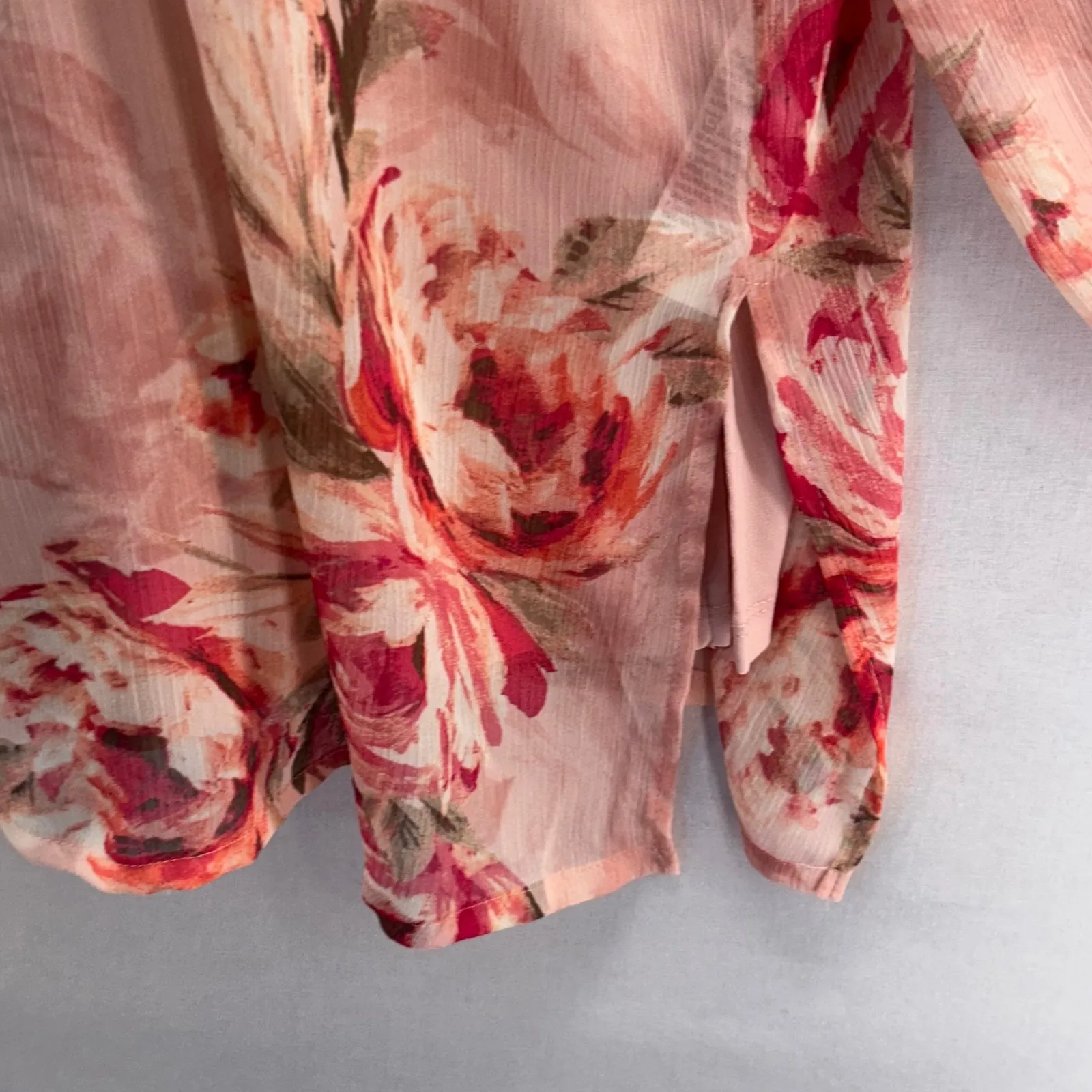 Susan Graver Fairy Top Size 2X Rose Sheer Chiffon Romantic Feminine Boho Garden - Image 10