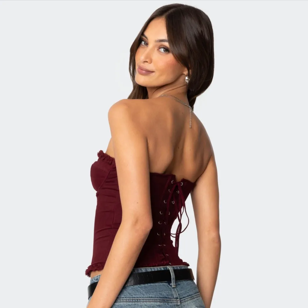 Edikted NWT Deirdre Mesh Lace Up Corset - Image 2