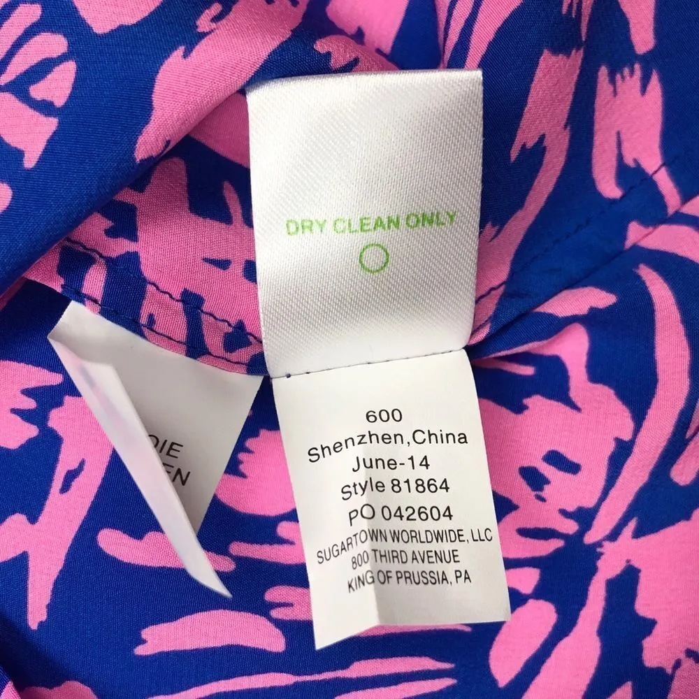 Lilly Pulitzer Rory Tank Top Pink Blue Zebra Rollin In The Grass Size XXS - Image 10