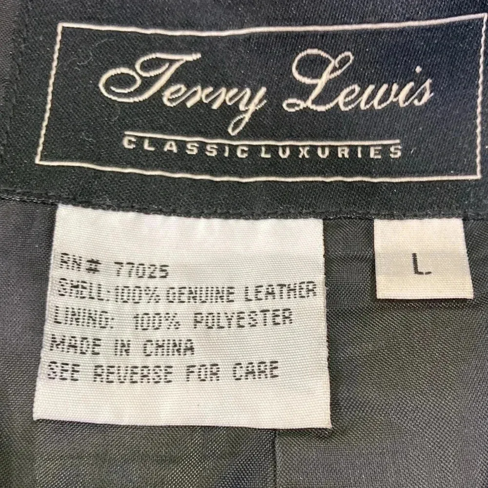 Terry Lewis classic luxuries Leather Jacket L Black Size L - Image 10