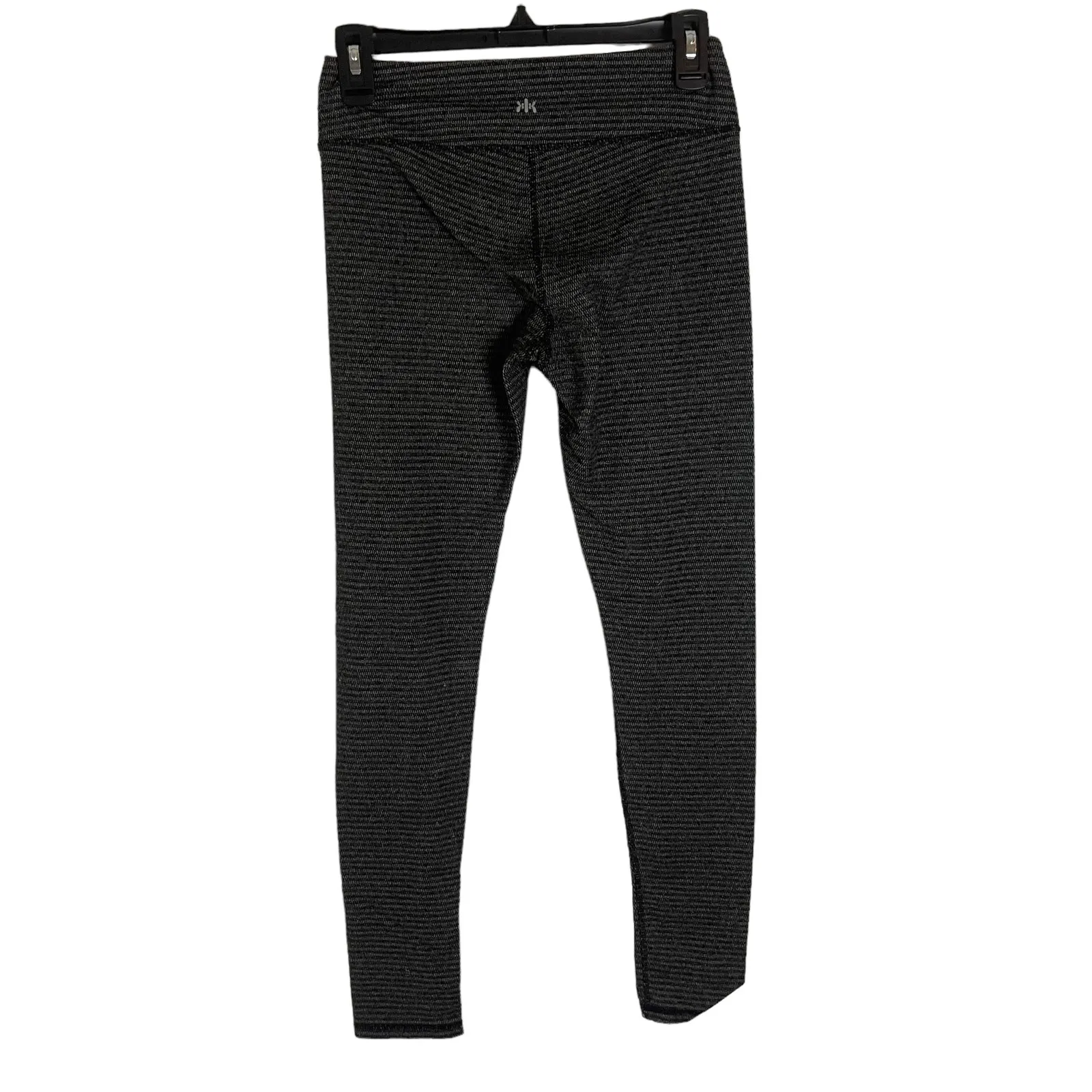 Kyodon Women's Size Small Striped Black Grey Thermal Leggings‎ - Image 3