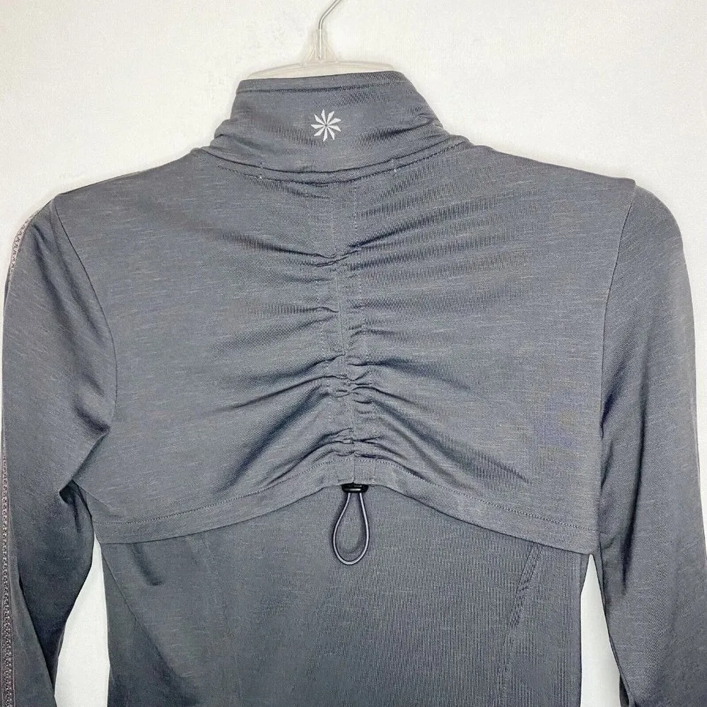 NWOT Athleta Jacket Womens XXS Gray Full Zip Long Sleeve Running Yoga Stretch - Image 5