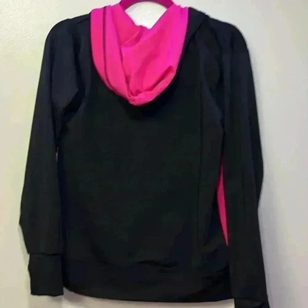 Hoodie with thumb holes Black/Pink Womens Size Medium - Image 5