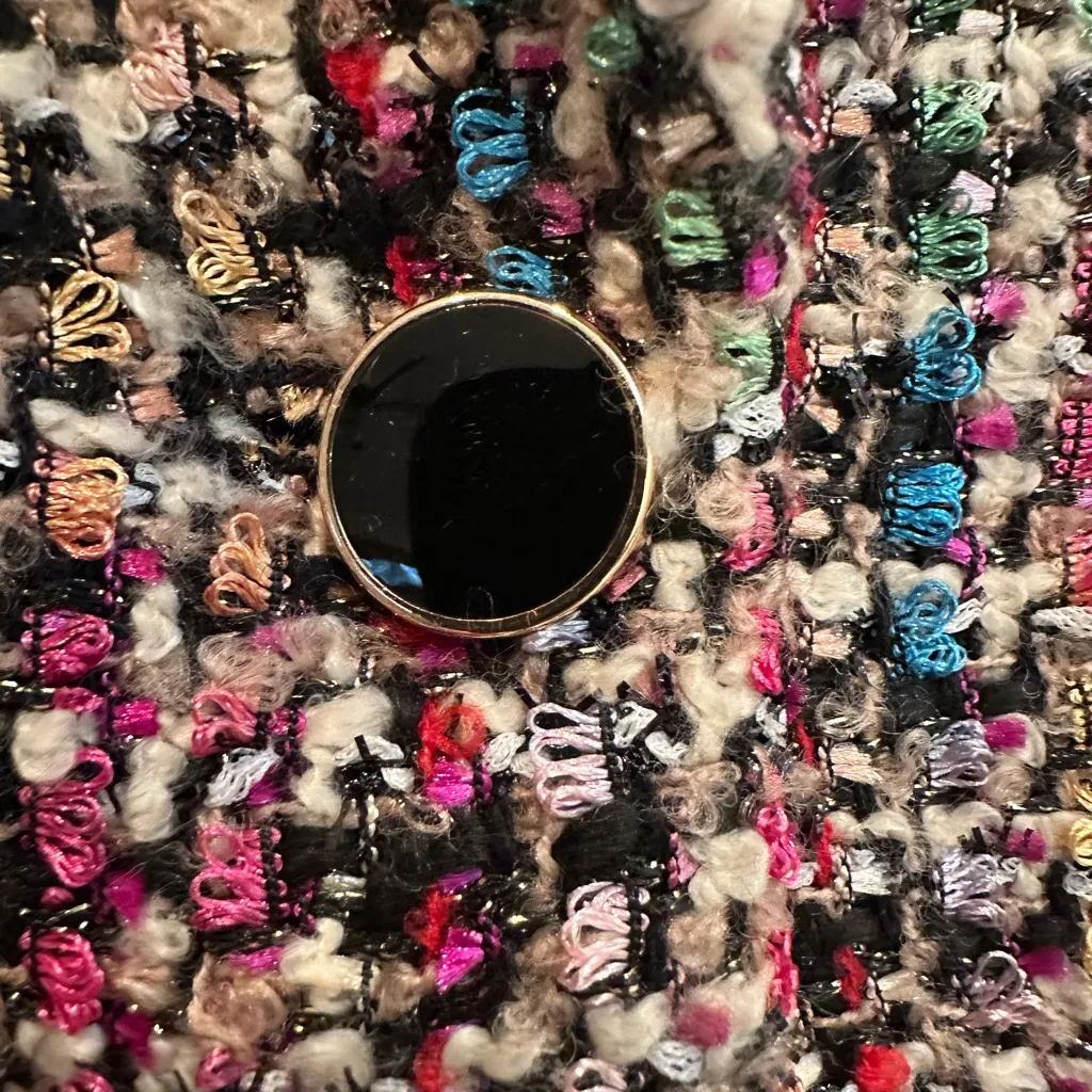 Dennis by Dennis Basso Tweed Wool Blazer Jacket Ivory Multicolor Rainbow Size 2 - Image 8