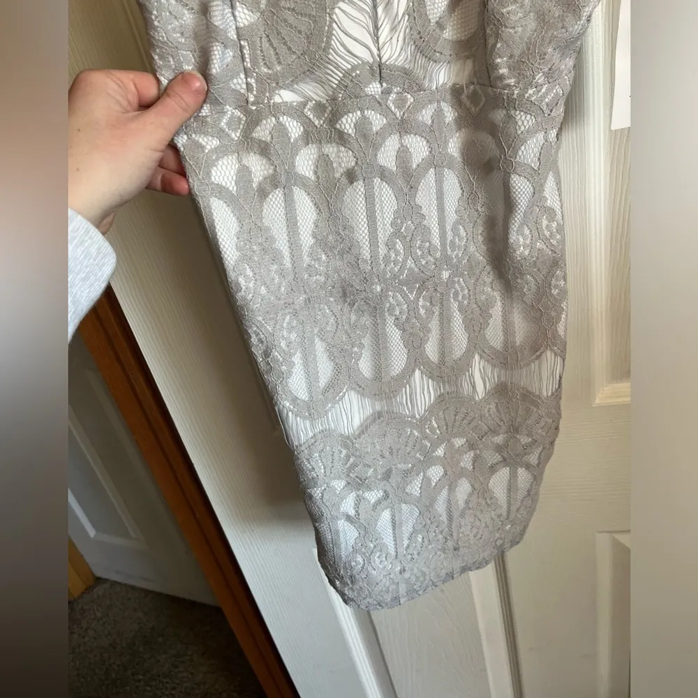 NWT TOBI Gray and white lace open back dress - Image 2