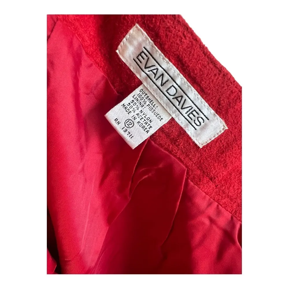 Vintage 80s Evan Davies Red Suede Leather Skirt Size 12 - Image 6