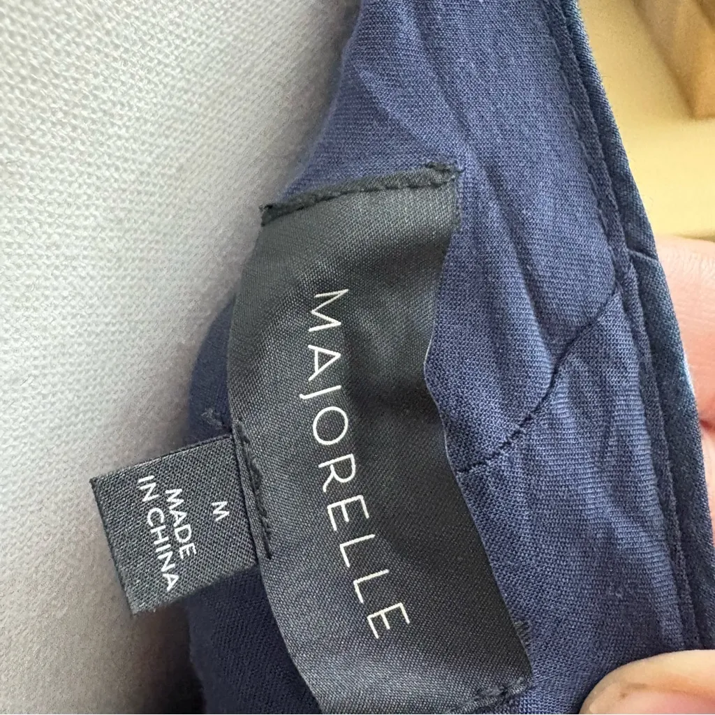 MAJORELLE Sonia Mini Dress in Blue Dot Ruffle Puff Sleeve Polka Dot Size Medium - Image 7