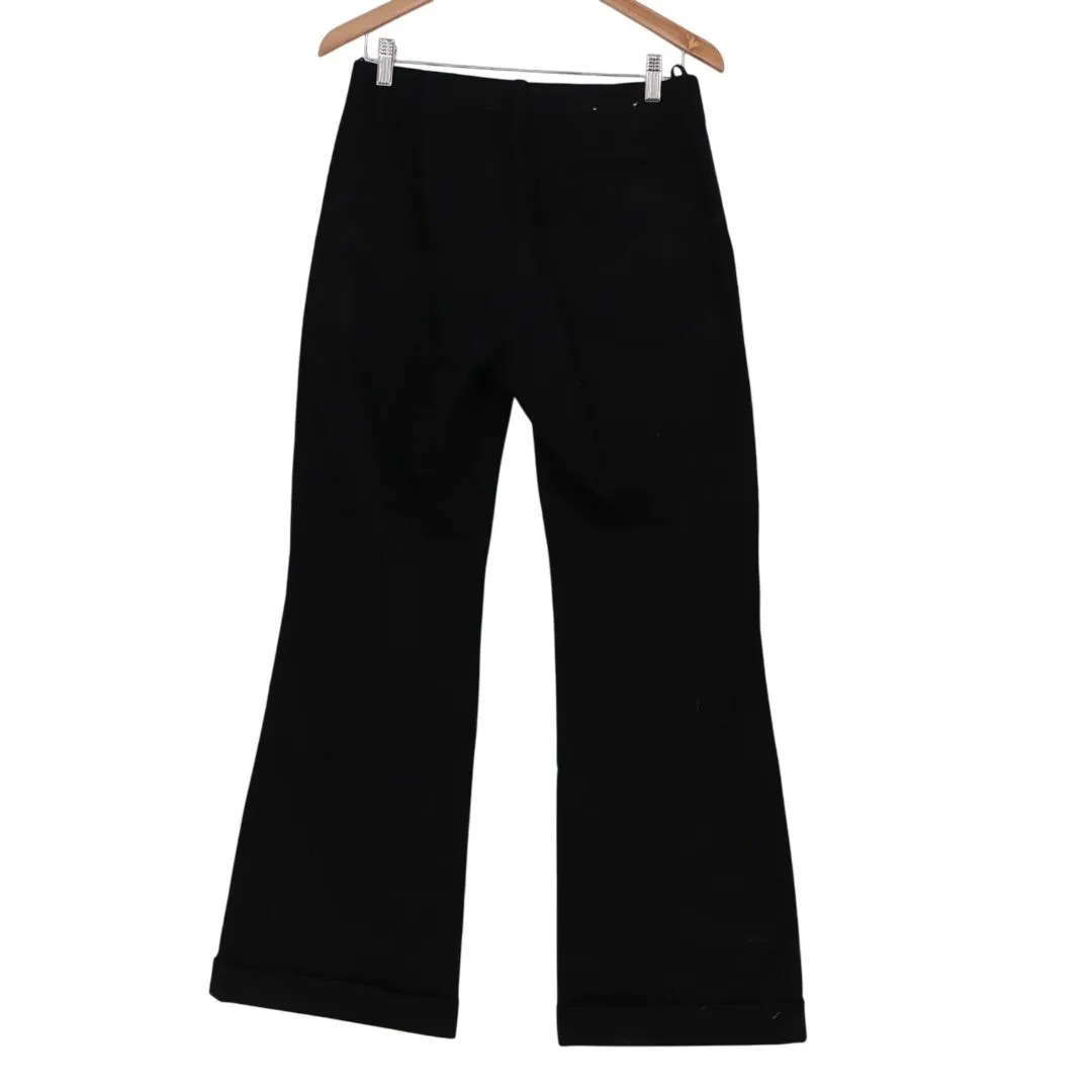 GAP Black Wide Leg Trousers Dress Pants Size 6R Cuffed - Image 4