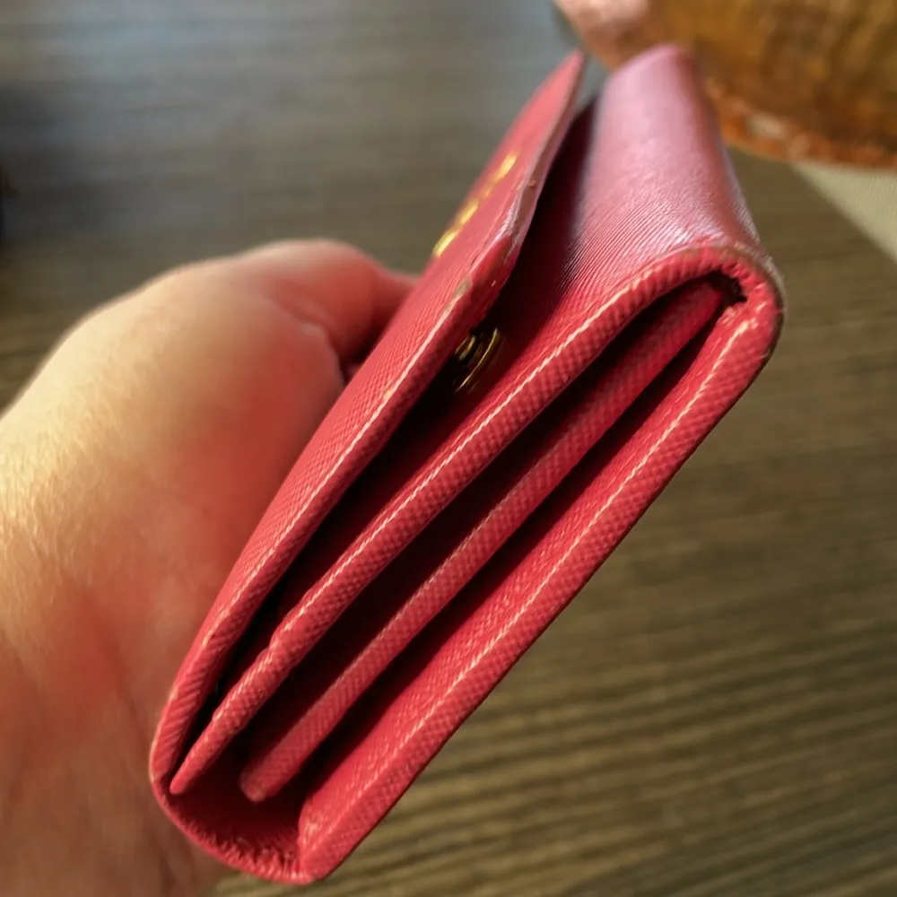 Prada Continental Saffiano Leather Wallet with Chain - Image 8