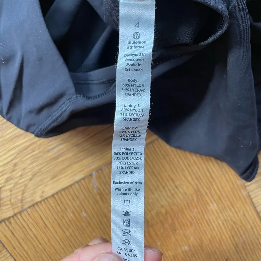 Lululemon black City One Piece size 4 NWOT w/ built in bra - Image 7