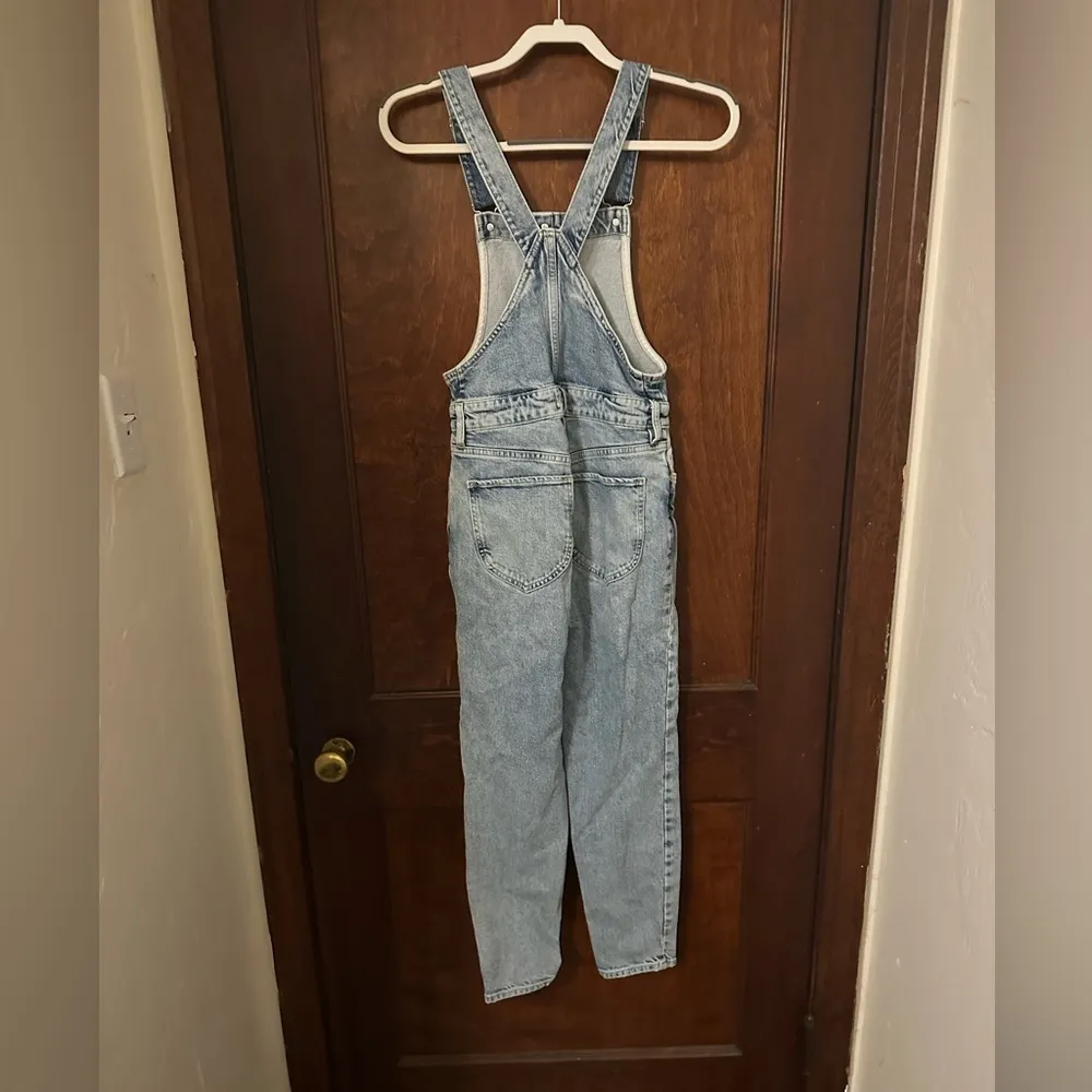 Free People Womens Shelby Denim Cropped Overalls Size 25 - Image 3
