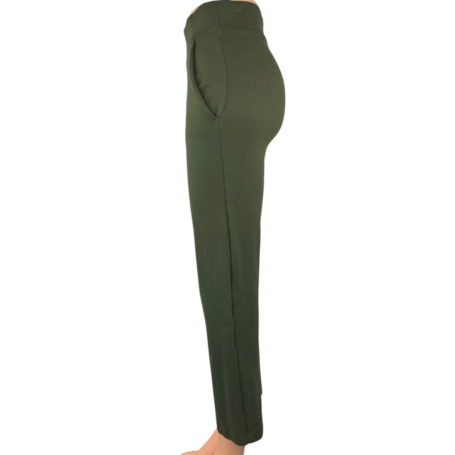 Ann Taylor LOFT Women's Green High Waisted Straight Chino Dress Pants Size XXS - Image 3