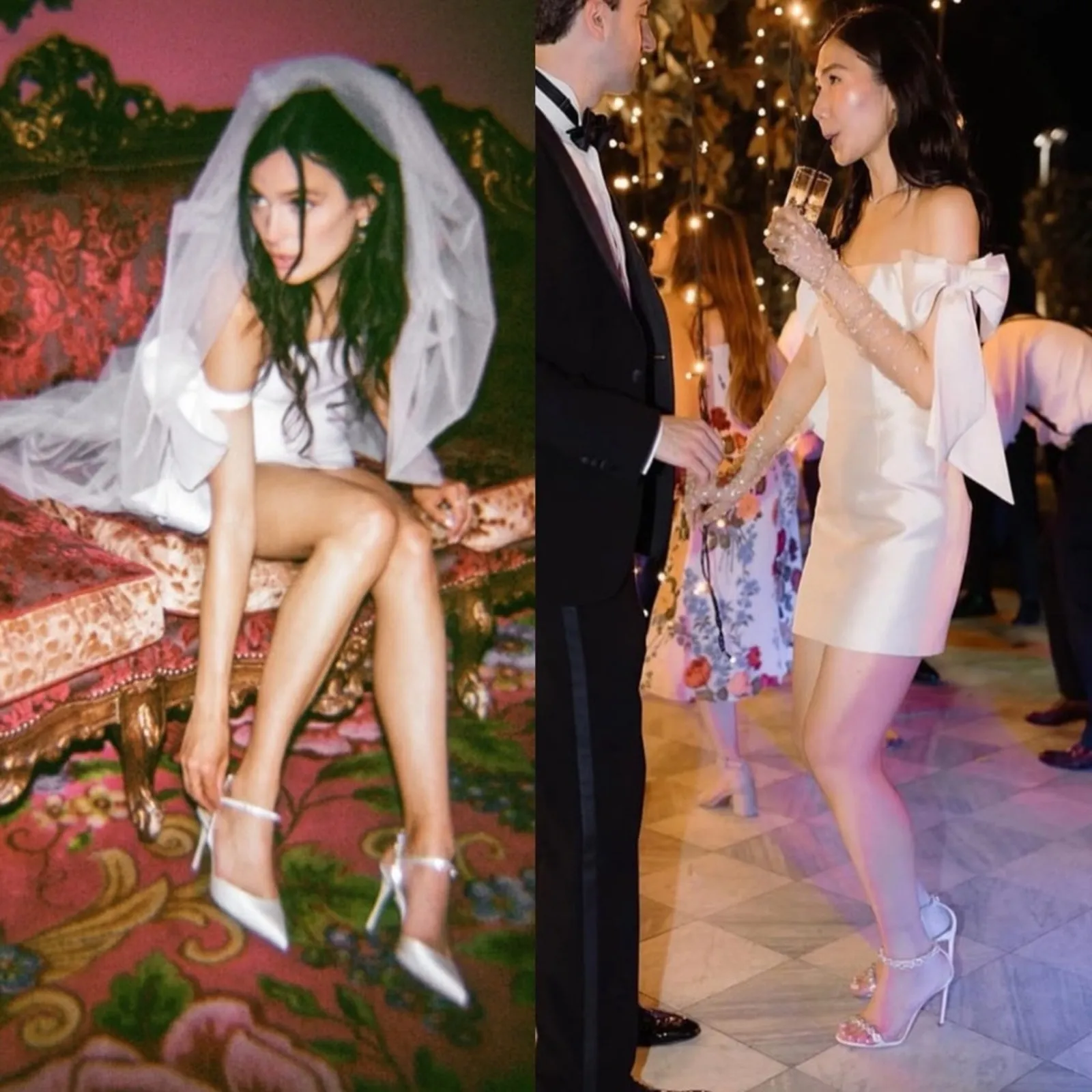 Alexia Maria Isabella Dress Bridal Wedding Silk Arm Bow Tie Mini White Size 8 - Image 4