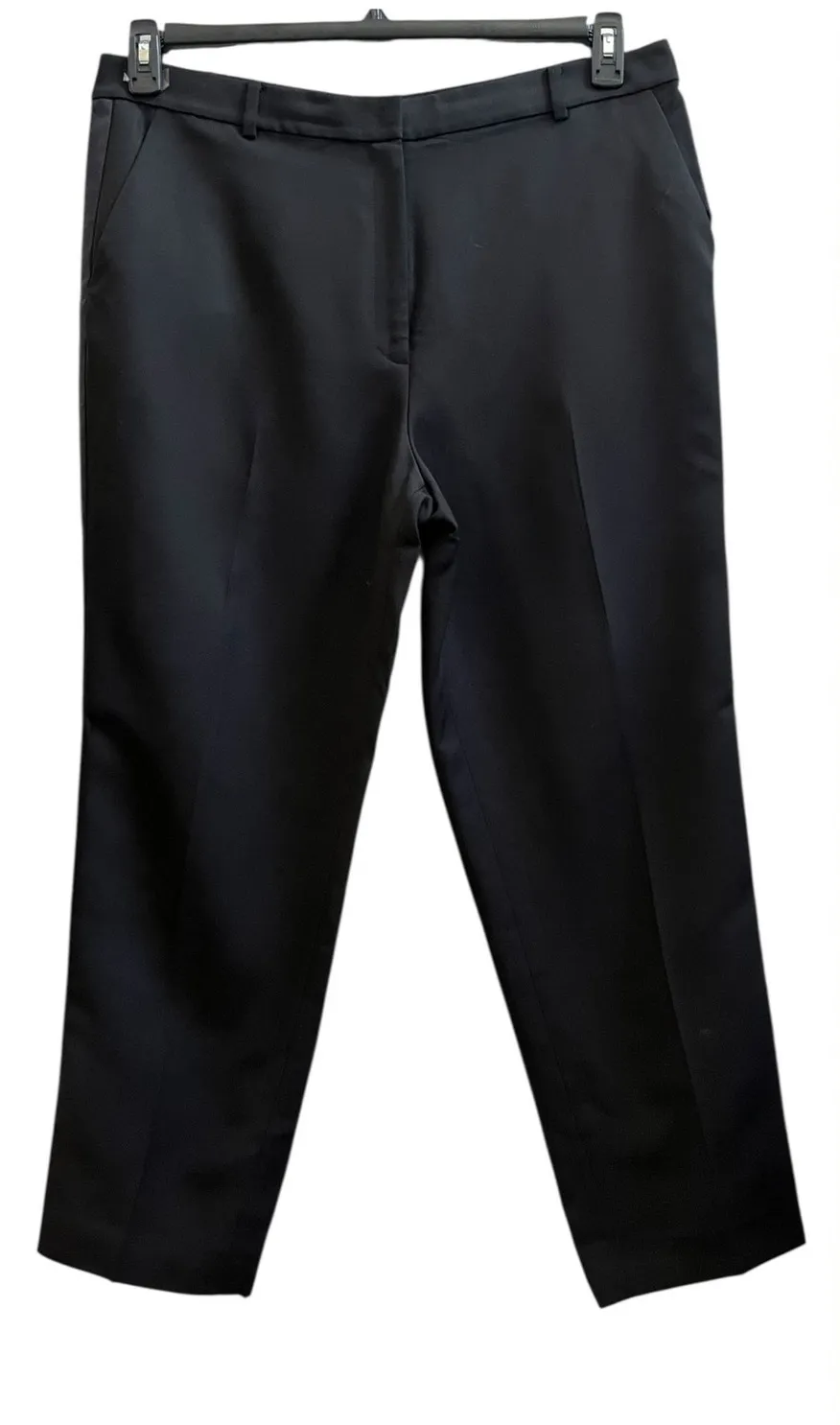 St John Black Wool Blend Tuxedo Tailored Slim Straight Pant Size 14 Classic - Image 1