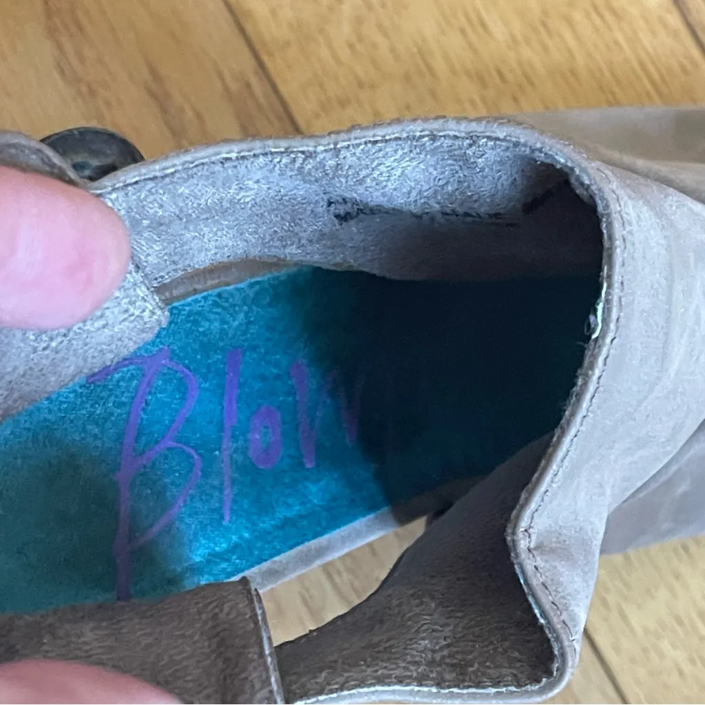 Blowfish Malibu Y2K Wedge Sandals - Taupe - Size 7.5 Faux Suede Upper - Image 10